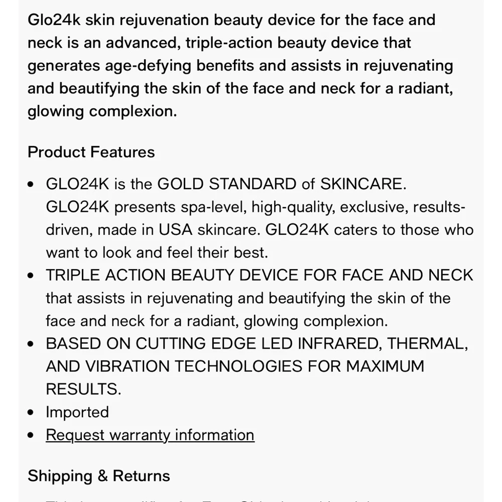 GLO24K Skin Rejuvenation LED Beauty Device